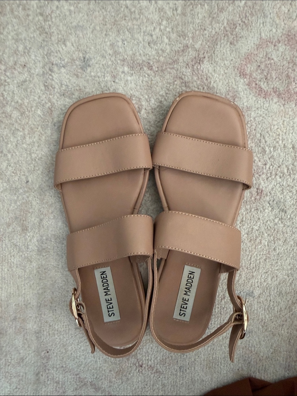 Steve Madden Women's Beige Tan Double-Strap Slingback Sandals